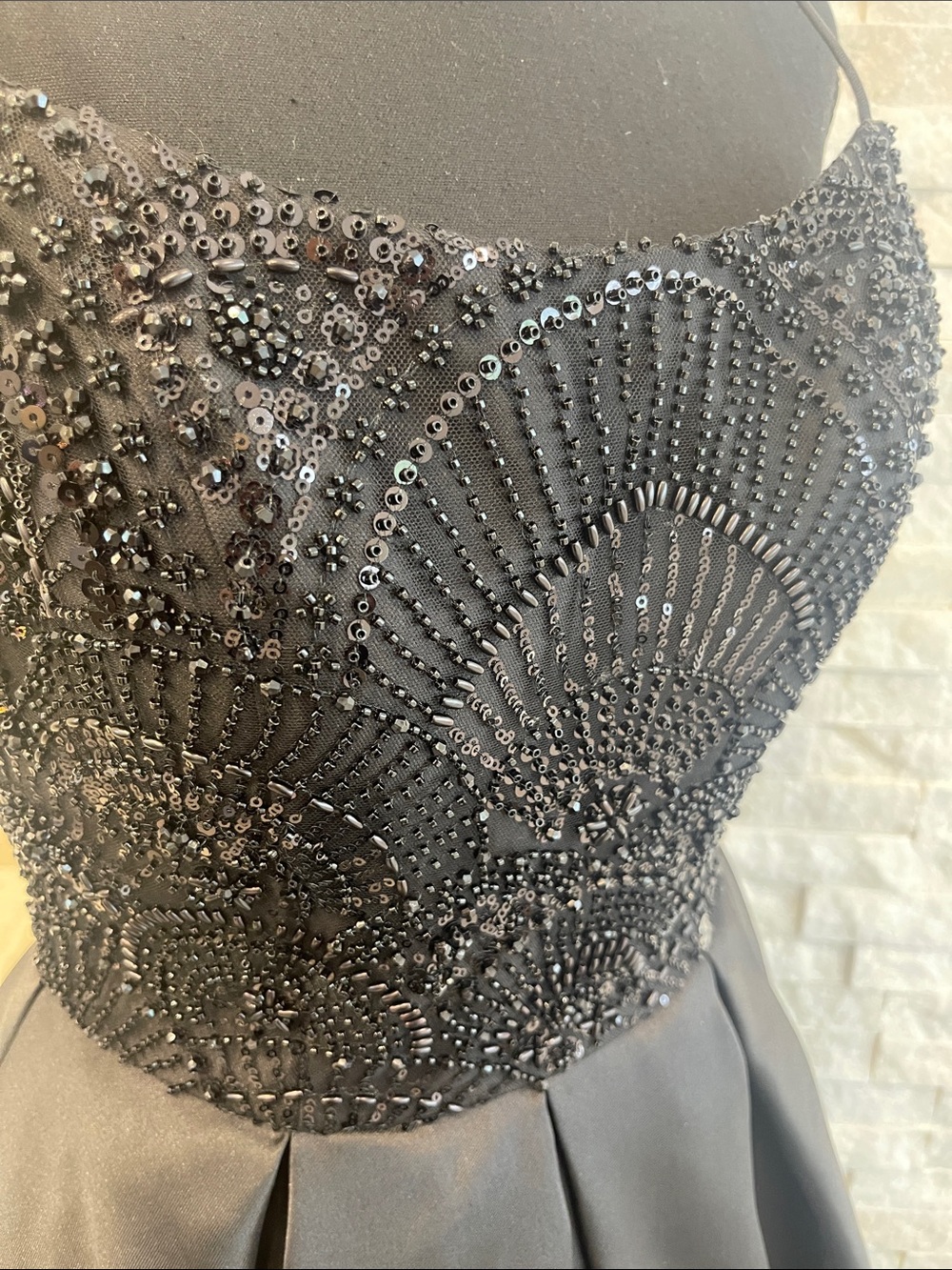 Jovani Black Beaded A-Line Gown - Picture 2 of 9